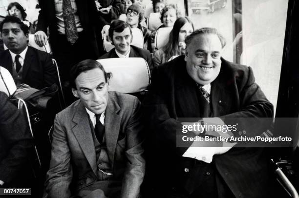 Personalities, Politics, pic: November 1972, Rochdale, Cyril Smith, Liberal Democrat politician,having just been elected as a Liberal MP, sits on the...