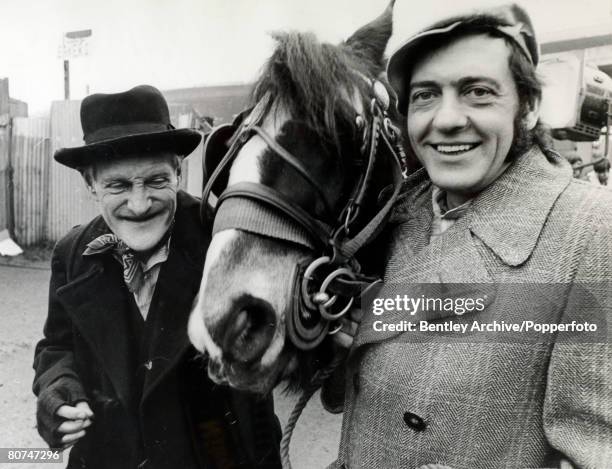 Entertainment, Television, pic: January 1970, London, The stars of the BBC comedy series Steptoe and Son Wilfred Bramble, left and Harry H, Corbett...