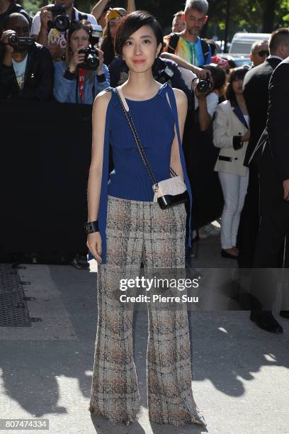 Gwei Lun-Mei arrives at the Chanel Haute Couture Fall/Winter 2017-2018 show as part of Haute Couture Paris Fashion Week on July 4, 2017 in Paris,...