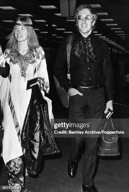 Stage and Screen, Pesonalities, pic: 11th July 1969, British actor/comedian Peter Sellers pictured with his friend, kaftan clad Miranda Quarry, as...