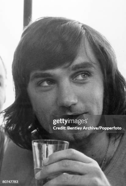 23rd May 1972, Football "superstar" George Best pictured in Marbella, Spain where he was celebrating his 26th birthday, shortly after announcing his...