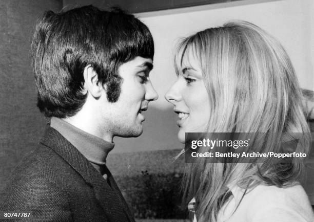 10th February 1968, Manchester United and Northern Ireland,"superstar" George Best pictured with his girlfriend Jackie Glass