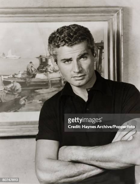 Cinema, American film actorJeff Chandler pictured in Hollywood, 1956