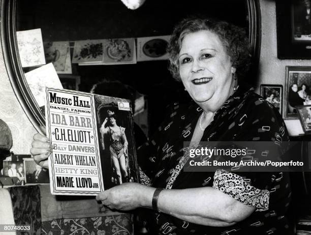 Music Hall Personalities, pic: circa 1965, Former music hall star Ida Barr, picture with a record with her and other music hall star's songs