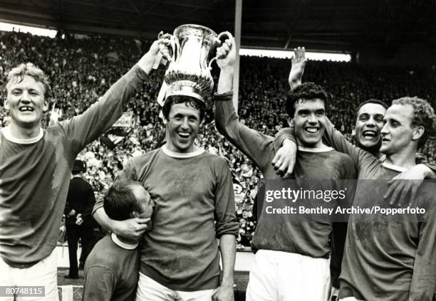 15th May 1966, 1966 F,A, Cup Final, Wembley, Everton 3, v Sheffield Wednesday Everton celebrate with the F,A,Cup after coming back from 2 goals down...