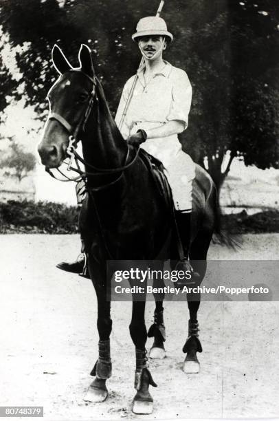23rd March 1933, Lieutenant N Baillie-Stewart, a British spy for Germany, pictured here in polo kit, He was imprisoned in the 1930's for treason,...