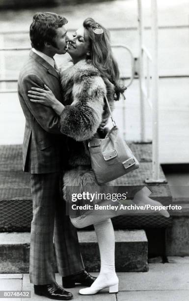 Cinema Personalities, pic: 4th April 1970, English actress Anne Aubrey, born 1937, with her husband actor Derren Nesbitt