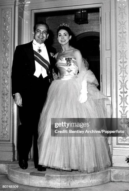 London, England, 4th May 1960, Dr, Roberto Arias and his wife Dame Margot Fonteyn stand on the doorstep of their home before leaving for Buckingham...
