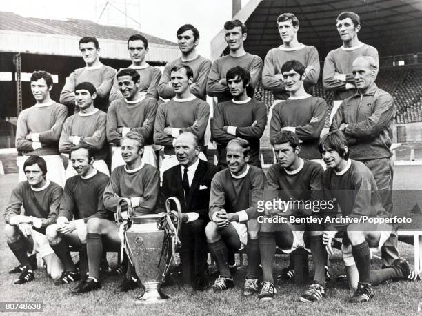 Popperfoto via Getty Images, The Book, Volume 1, Page 86, Picture 5, Football, A group picture of the European Cup winning Manchester United football...