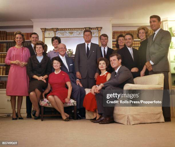 Politics, Personalities, Hyannis Port, Massachusetts, USA, September The Kennedy Family gather for a group photograph at the family home in Hyannis...