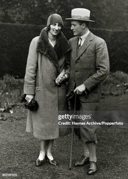 Foreign Royalty, Personalities, pic: 1929, Crown Prince Olav of Norway pictured with his bride Princess Martha of Sweden on their honeymoon at...