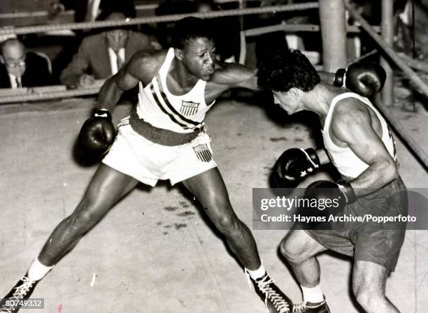 1952 Finland Summer Olympics, photo of boxing match Hungary / S.A. 1952 Finland Summer Olympics, photo of boxing match Hungary / S.A.
