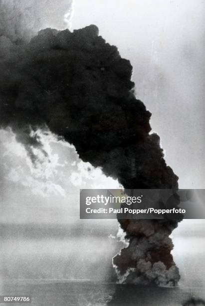 Disasters, Volcanos, pic: 1963, A huge cloud of smoke after the undersea volcanic eruption off Iceland that formed the island of Surtsey, which came...