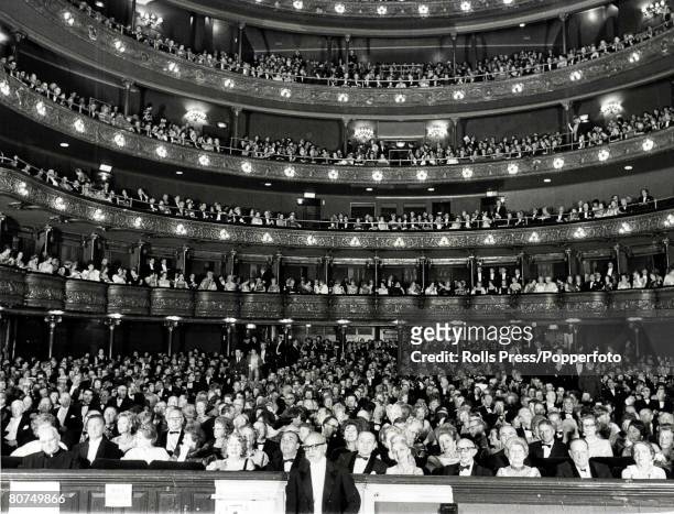 Classic Collection, Page 115 1962, View from the stage of the audience seated in -Diamond Horseshoe' at Metropolitan Opera House, New York, USA
