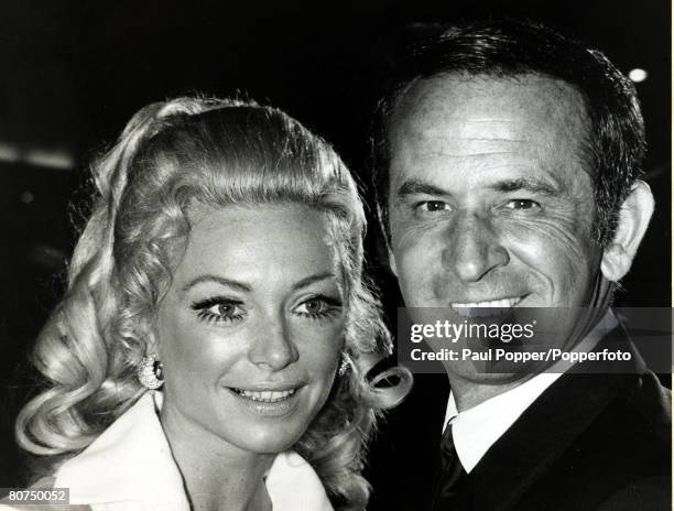 Entertainment, November 1969, American comedian Don Adams star of the T,V, series "Get Smart" pictured with his wife in Hollywood