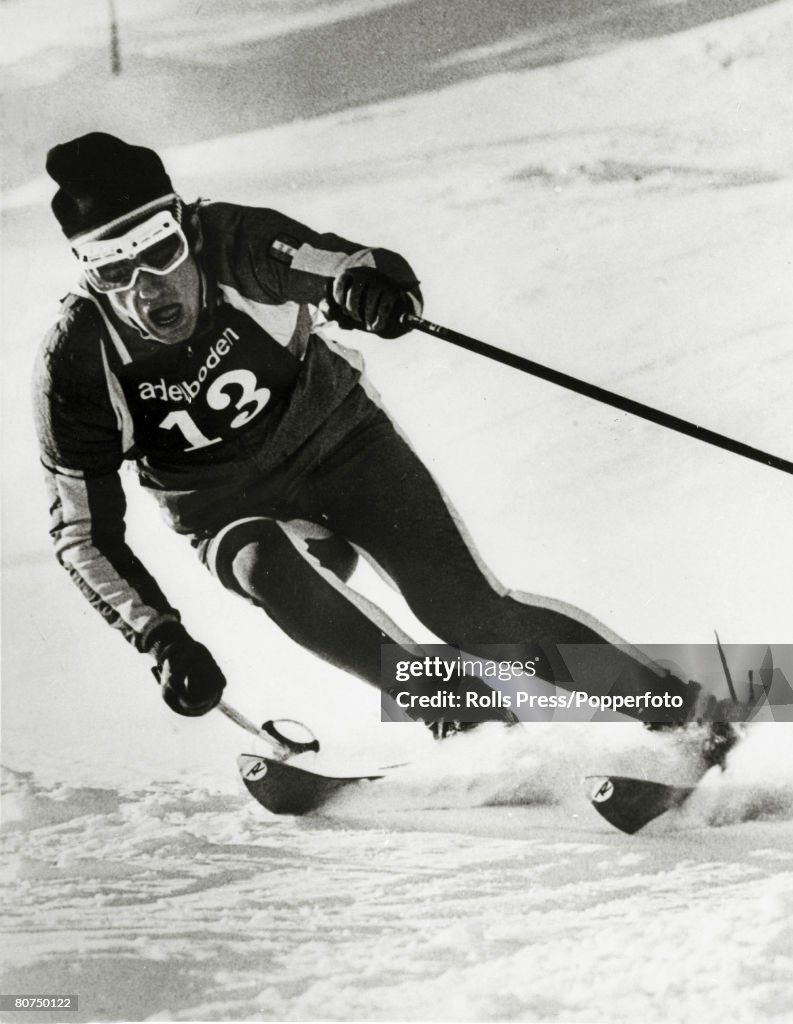 Sport Skiing. pic: January 1968. French skier Jean-Claude Killy competing at Adelboden, Switzerland, where Killy was to win the Giant Slalom. In the 1968 Winter Olympics Jean-Claude Killy was to win 3 Gold medals in the Alpine skiing.