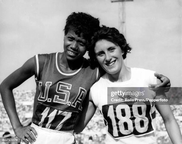 Volume 2, Page 24, Picture 11, Athletics, Track & Field, 1960 Olympic Games, Rome, Italy, 2nd September 1960, Women's 100 metre final, USA's Wilma...