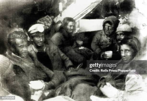 People, Transport, Aviation Disasters pic: December 1972, Survivors from the "Andes Flight Disaster" in the wrecked fuselage after rescuers reached...