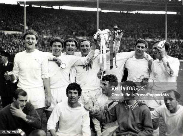 4th March 1967, League Cup Final, Queens Park Rangers v West Bromwich Albion Queens Park Rangers players celebrate with the League Cup with their...