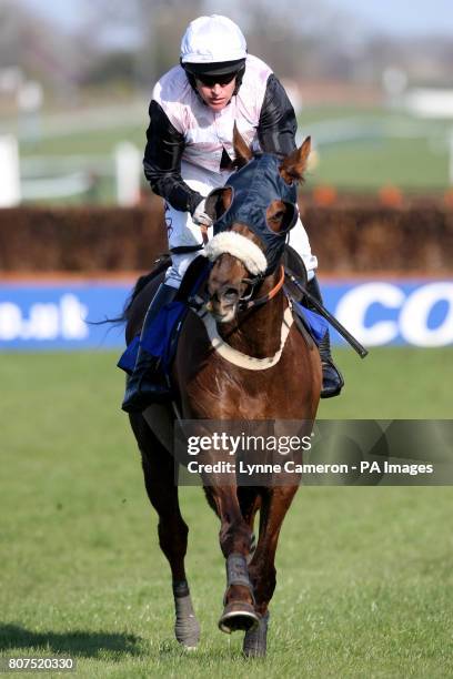 Jockey Barry Geraghty on Harmony Brig after the Tam O'Shanter PoppyScotland Claiming Steeple Chase