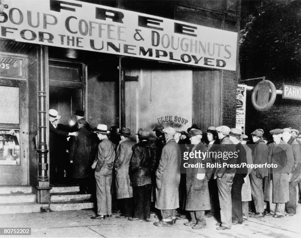 People/The Depression, 16th November 1930, A "soup kitchen" in Chicago, U,S,A, opened for the hungry and homeless by gangster Al Capone during the...