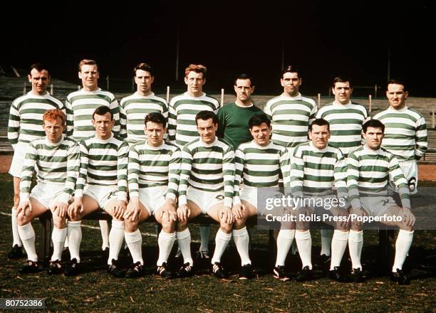 Football A team group picture of Glasgow Celtic FC, who went on to win the European Cup against Inter Milan, The Picture shows Back row; Willie...