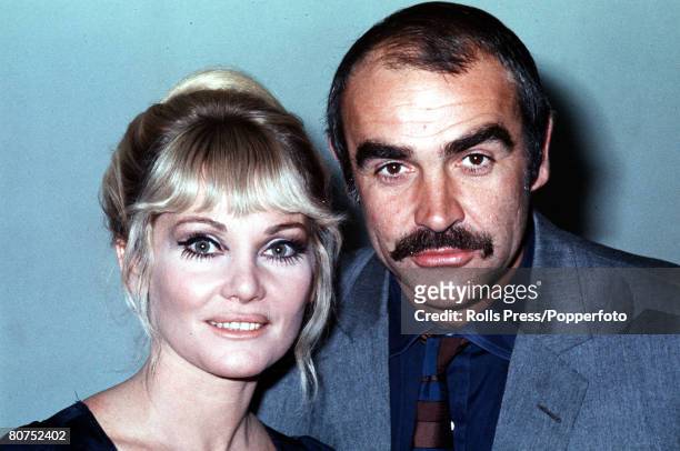 Picture of Sean Connery, the legendary Scottish film actor most remembered for his role as James Bond, with his wife Diane Cilento