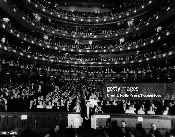 Classic Collection, Page 77 View from the stage of the orchestra and audience at the Metropolitan Opera House, New York, U,S,A, 13th October 1964