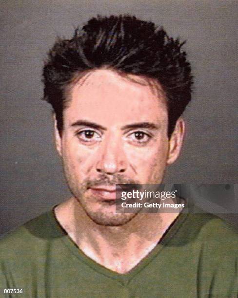 Mug shot of actor Robert Downey, Jr. Is taken on April 24, 2001 in Culver City, CA. The actor was arrested by officers of the Culver City Police...