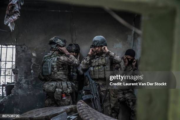 Iraqi soldiers in al-Nuri mosque complex on June 29 in Mosul, Iraq. The Iraqi Army, Special Operations Forces and Counter-Terrorism Services made a...