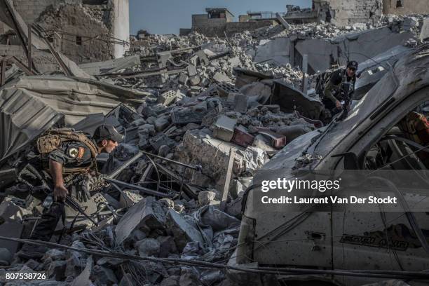 Iraqi soldiers in al-Nuri mosque complex on June 29 in Mosul, Iraq. The Iraqi Army, Special Operations Forces and Counter-Terrorism Services made a...