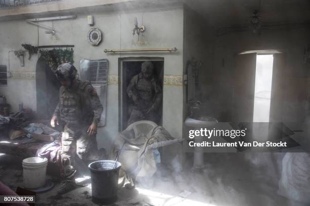 Iraqi soldiers in al-Nuri mosque complex on June 29 in Mosul, Iraq. The Iraqi Army, Special Operations Forces and Counter-Terrorism Services made a...