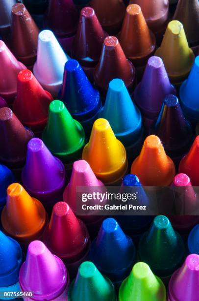 the color spectrum - crayons stock pictures, royalty-free photos & images