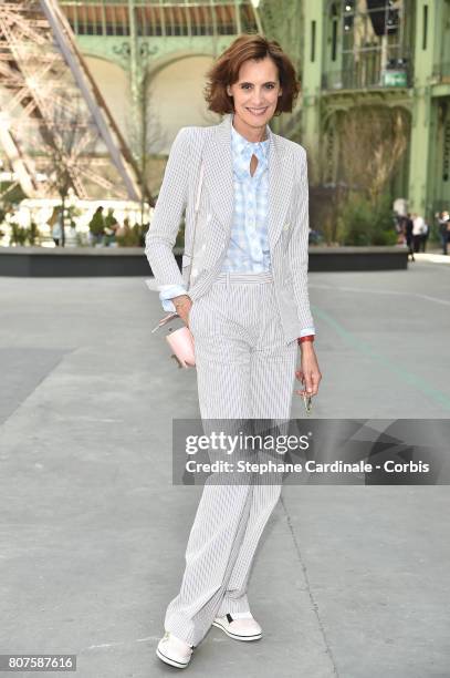 Ines De La Fressange attends the Chanel Haute Couture Fall/Winter 2017-2018 show as part of Haute Couture Paris Fashion Week on July 4, 2017 in...