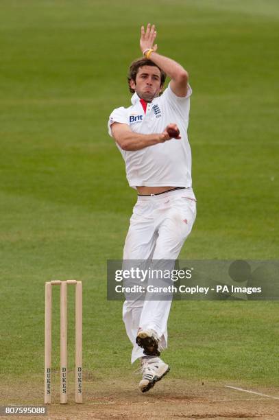 England Lions's Liam Plunkett bowls during the Tour Match at the County Ground, Derby.