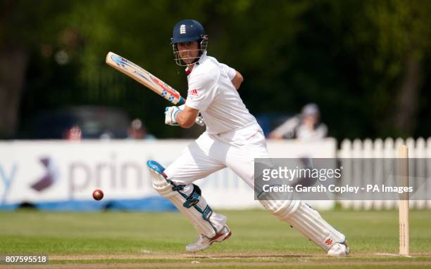England Lions' Alastair Cook bats during the Tour Match at the County Ground, Derby.
