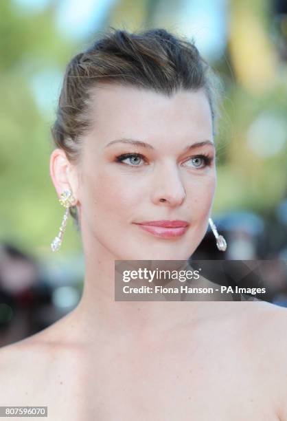 Milla Jovovich arrives for the premiere of Utomlyonnye Solntsem 2 directed and acted in by Nikita Mikhalkov at the 63rd Cannes Film Festival, France.