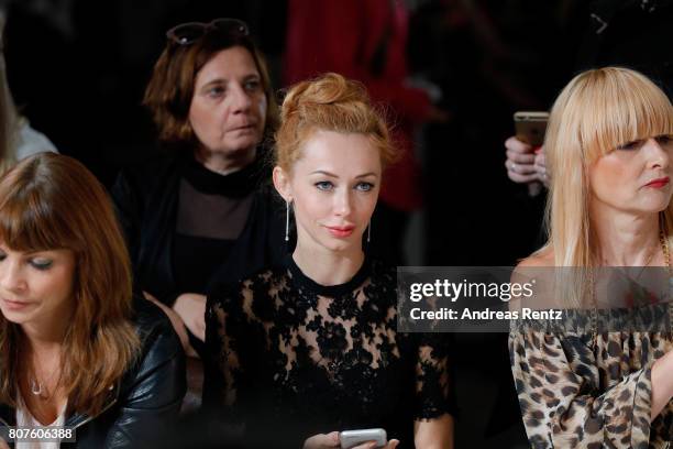 Iana Salenko and guests attend the Ewa Herzog show during the Mercedes-Benz Fashion Week Berlin Spring/Summer 2018 at Kaufhaus Jandorf on July 4,...