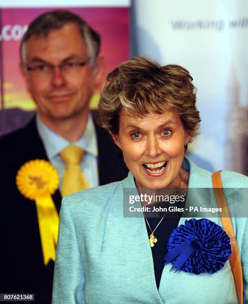 Conservative candidate Anne McIntosh speaks after her victory in the delayed General Election poll in Thirsk and Malton where Lib Dem Howard Keal...