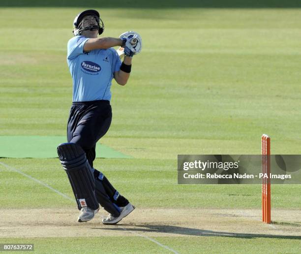 Sussex Sharks Chris Nash is dismissed for 2 runs during the Friends Provident T20 match at Lord's Cricket Ground, London.