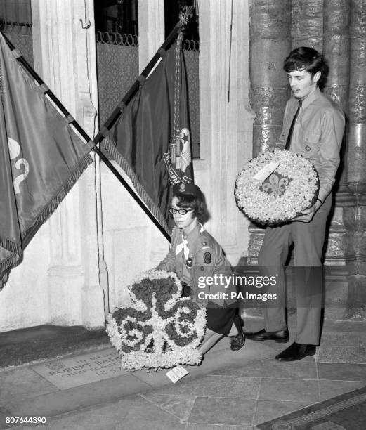 Guide Gillian Briggs of the 1st Beckenham Company , and Venture Scout Richard Dodson, 19 of the Churchill Venture Scout Unit at South Woodford,...