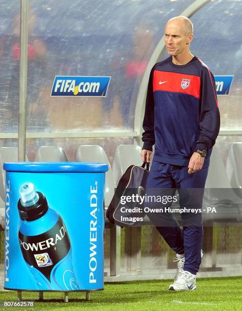 Manager Bob Bradley during a training session at the Royal Bafokeng Stadium, Rustenburg, South Africa.