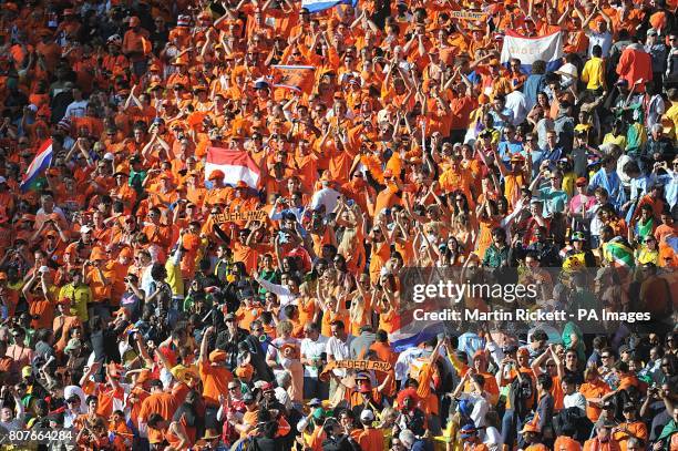 Netherlands fans celebrate their win