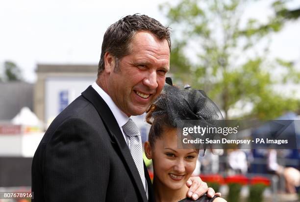 Ex England footballer David Seaman and girlfriend Professional ice skater Frankie Poultney at Royal Ascot