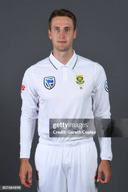 Theunis de Bruyn of South Africa poses for a portrait at Lord's Cricket Ground on July 4, 2017 in London, England.