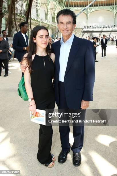 Jack Lang and his granddaughter attend the Chanel Haute Couture Fall/Winter 2017-2018 show as part of Haute Couture Paris Fashion Week on July 4,...