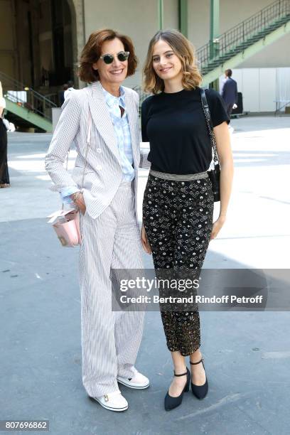 Ines de la Fressange and her daughter Violette d'Urso attend the Chanel Haute Couture Fall/Winter 2017-2018 show as part of Haute Couture Paris...