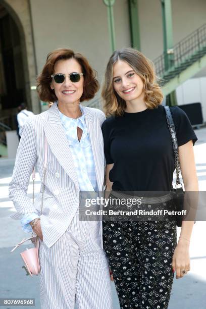 Ines de la Fressange and her daughter Violette d'Urso attend the Chanel Haute Couture Fall/Winter 2017-2018 show as part of Haute Couture Paris...