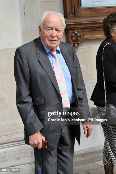 Actor Tony Britton arrives for a memorial service for author and jockey Dick Francis, at St Martin-in-the-Fields church, London. Francis, the author...