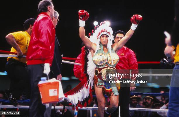 Boxer Hector Macho Camacho at Camacho vs Pazienza Convention Hall in Atlantic City, New Jersey February 3 1987.